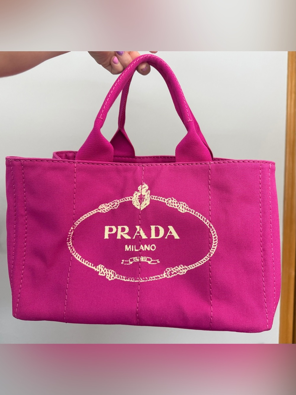 Prada Canapa pink tote bag